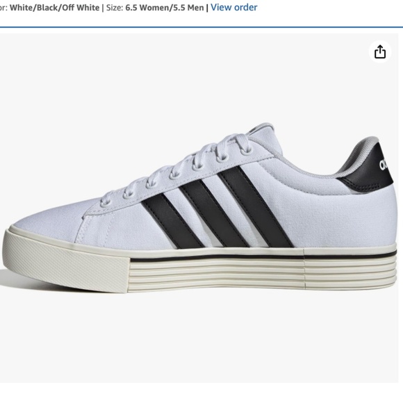 NWT Adidas Unisex Canvas Casual Sneaker White/Black/Off White (Size W6.5 / M5.5) - Picture 2 of 11